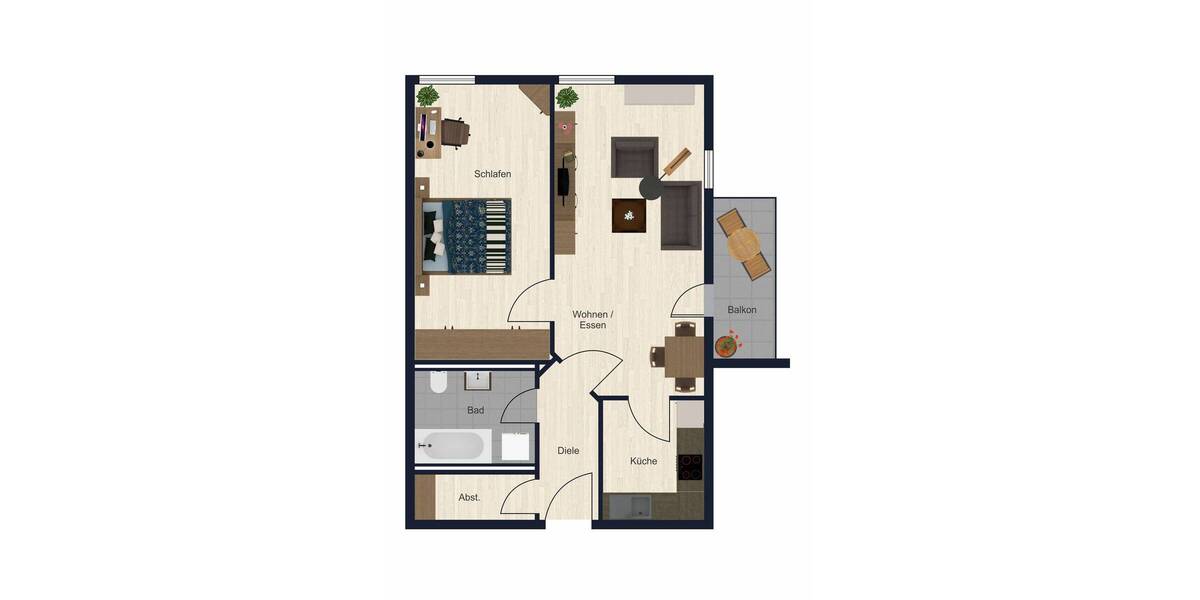 Etagenwohnung Nittendorf - 2 Zimmer, 56 m&sup2;, 215.000&euro; | Angebot:25690967