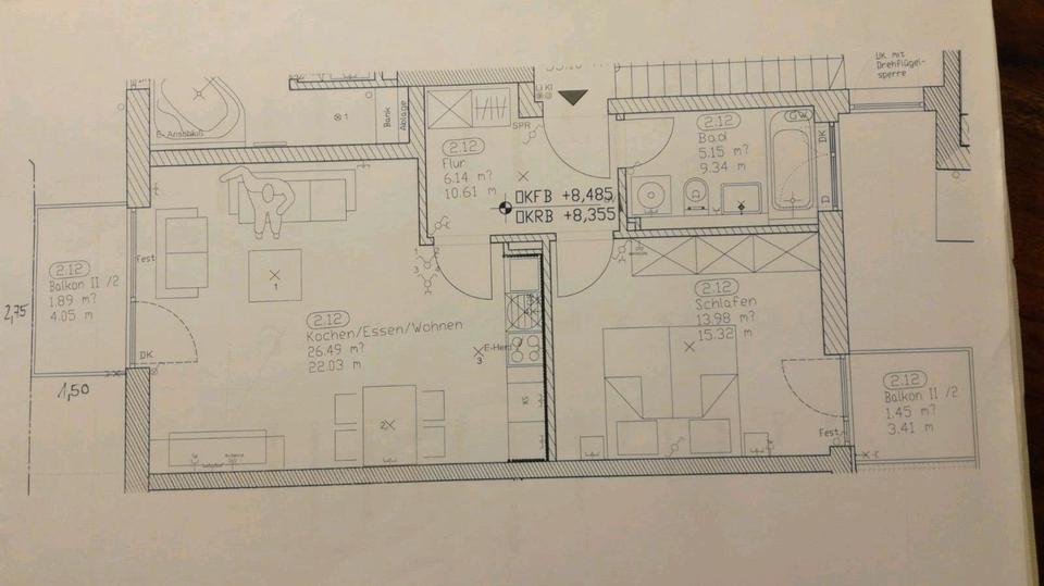 Etagenwohnung Regensburg Konradsiedlung - 2 Zimmer, 55 m&sup2;, 329.000&euro; | Angebot:27160866