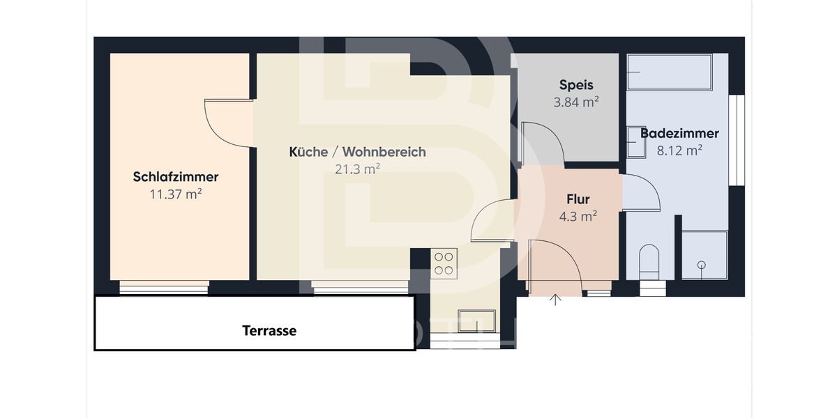 Etagenwohnung Ihrlerstein - 2 Zimmer, 55 m&sup2;, 480&euro; | Angebot:24952503