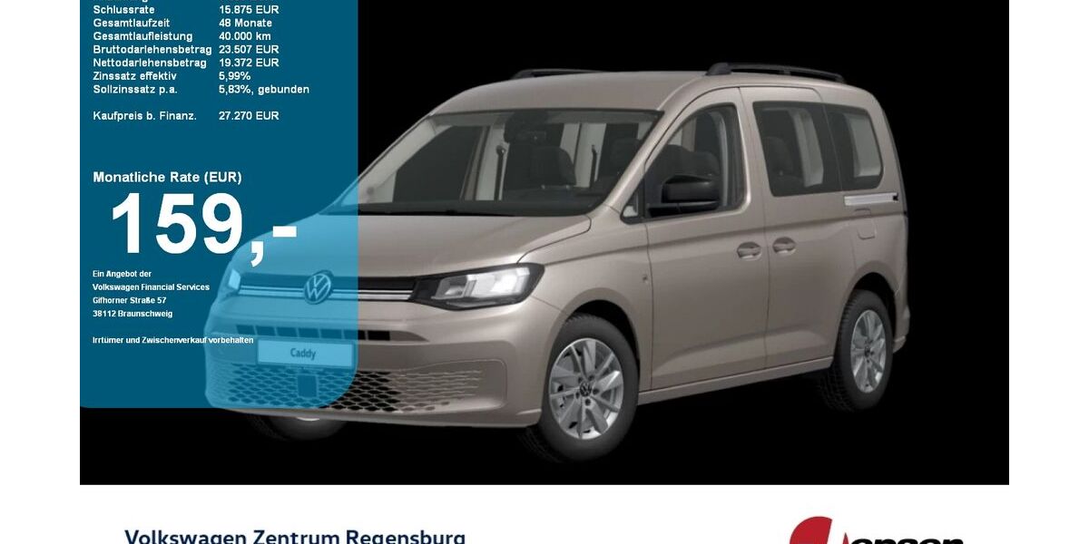 VW Caddy 19.990 km 26.370 &euro; Regensburg 93053