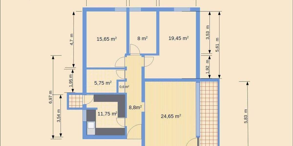 Etagenwohnung Regensburg Westenviertel - 4 Zimmer, 100 m&sup2;, 385.000&euro; | Angebot:25724268