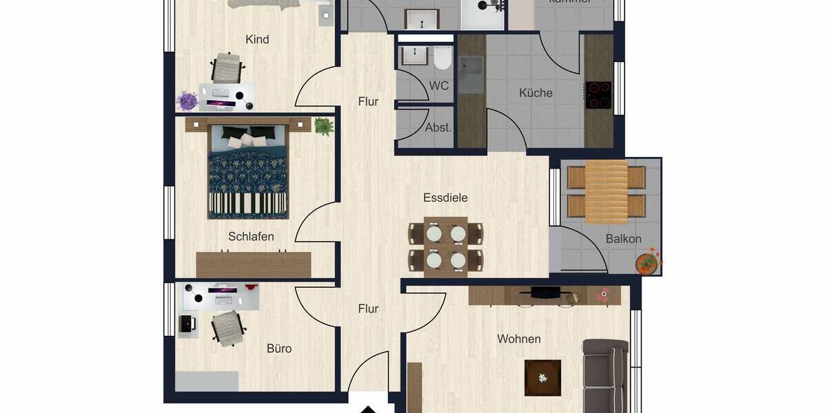 Etagenwohnung Regensburg Ostenviertel - 5 Zimmer, 95 m&sup2;, 419.000&euro; | Angebot:25737540