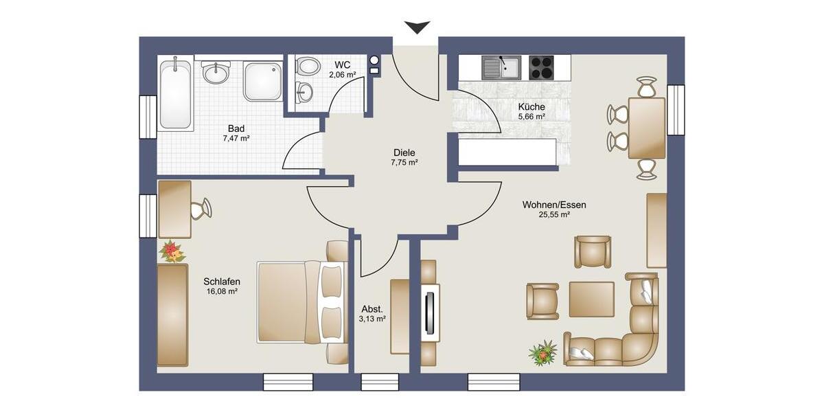 Dachgeschoßwohnung Thalmassing - 2 Zimmer, 67 m&sup2;, 540&euro; | Angebot:25924802