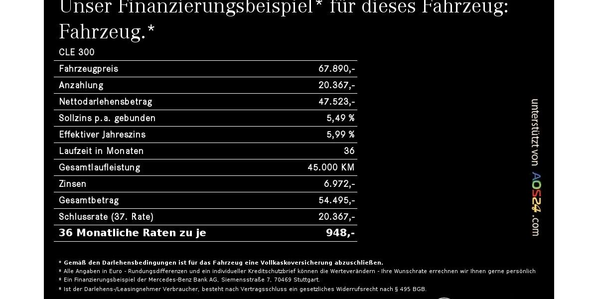 Mercedes-Benz CLE 300 8.500 km 67.890 &euro; Regensburg 93053