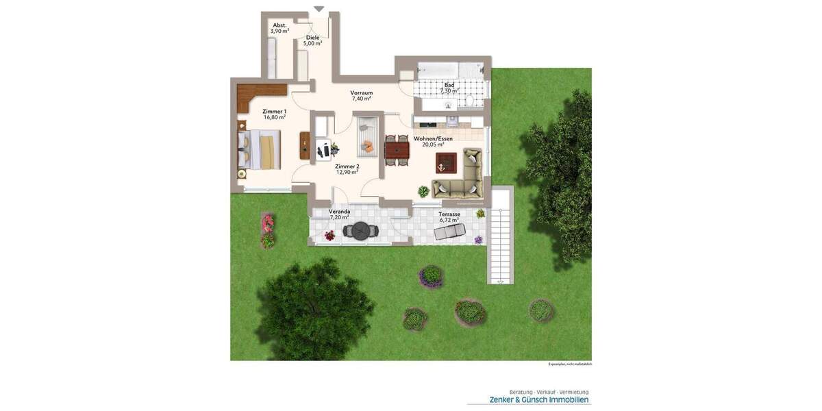 Etagenwohnung Lappersdorf Kareth - 3 Zimmer, 89 m&sup2;, 536.800&euro; | Angebot:25663996