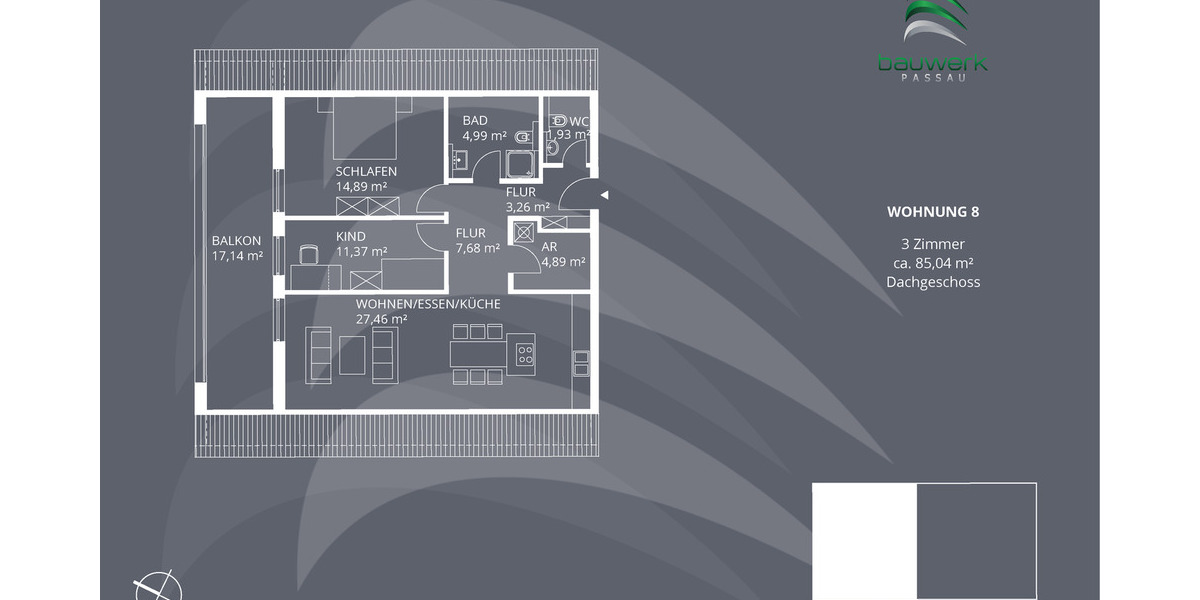 Etagenwohnung Altenthann Altenthann - 3 Zimmer, 85 m&sup2;, 429.900&euro; | Angebot:25678449