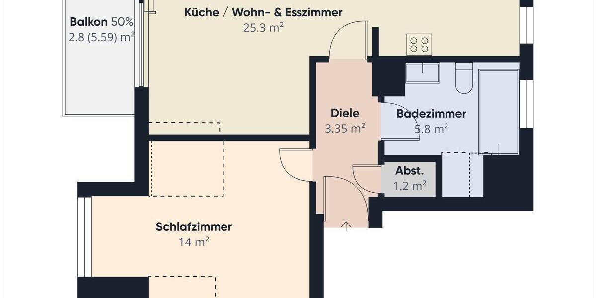 Etagenwohnung Schierling - 2 Zimmer, 52 m&sup2;, 170.000&euro; | Angebot:26244774