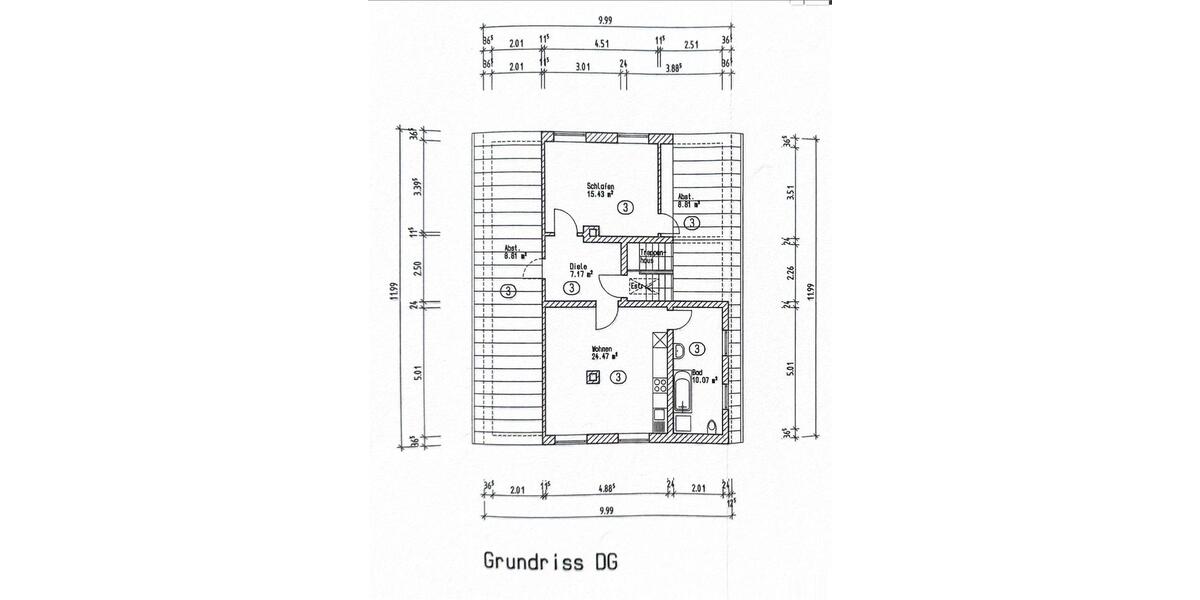 Dachgeschoßwohnung Regensburg Gallingkofen - 2 Zimmer, 75 m&sup2;, 174.000&euro; | Angebot:26995659