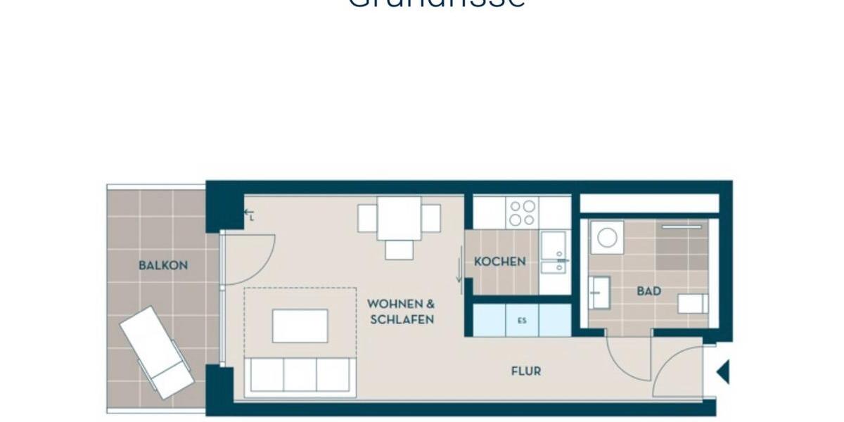 Etagenwohnung Regensburg Kumpfmühl - 1 Zimmer, 33 m&sup2;, 279.000&euro; | Angebot:27224642