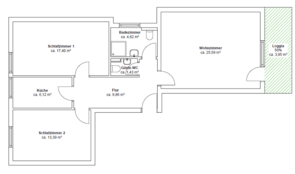 WG Zimmer - in neuer 3er WG (Erstbezug nach Komplettsanierung) #3 1 zimmer
