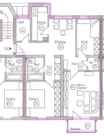 Etagenwohnung Maxhütte-Haidhof Maxhütte - 3 Zimmer, 86 m&sup2;, 670&euro; | Angebot:26595807