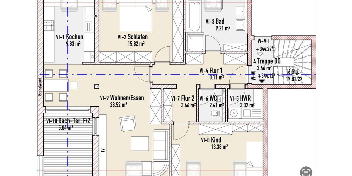 Helle 3,5-Zimmer Dachgeschosswohnung in Sünching mit Dachterrasse 3.5 zimmer