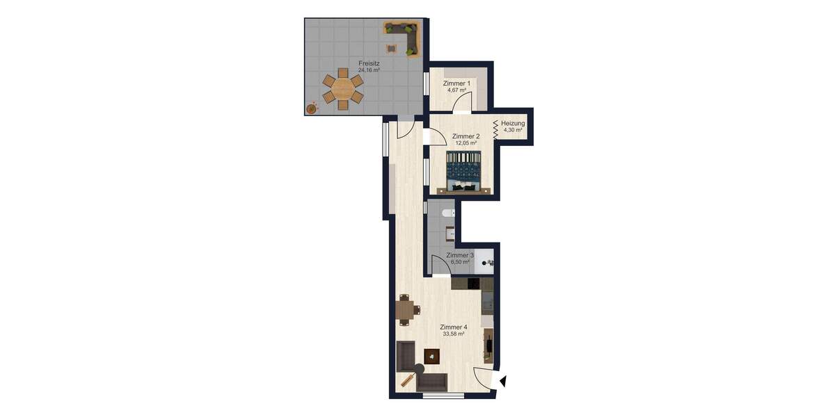 Etagenwohnung Abensberg Arnhofen - 4 Zimmer, 87 m&sup2;, 135.000&euro; | Angebot:25645070