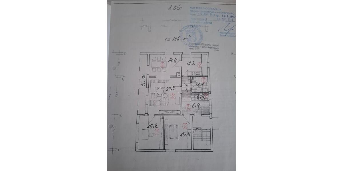 Etagenwohnung Tegernheim - 3 Zimmer, 110 m&sup2;, 490.000&euro; | Angebot:26990845