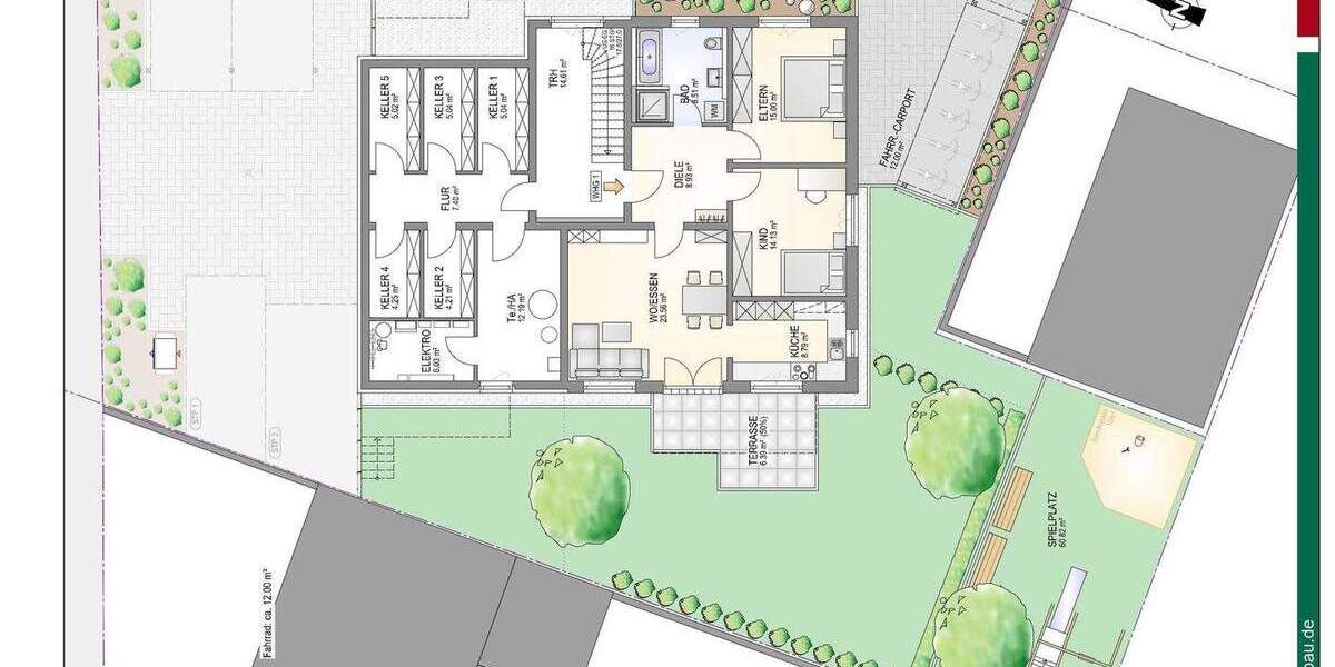 Etagenwohnung Regensburg Kumpfmühl-Ziegetsdorf-Neuprüll - 3 Zimmer, 85 m&sup2;, 567.800&euro; | Angebot:25815399