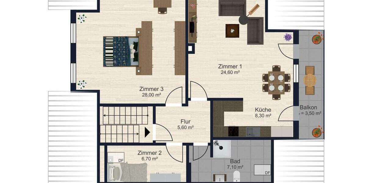Etagenwohnung Abensberg Arnhofen - 2 Zimmer, 83 m&sup2;, 179.000&euro; | Angebot:25645071