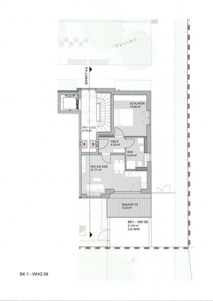 Neubau!Erstbezug! Komf. 2-Zi.-Whg. mit ca. 11 m² Südbalkon im Westen v. Rgbg.