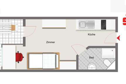 Wohnung Regensburg Galgenberg - 1 Zimmer, 20 m&sup2;, 125.000&euro; | Angebot:25193553