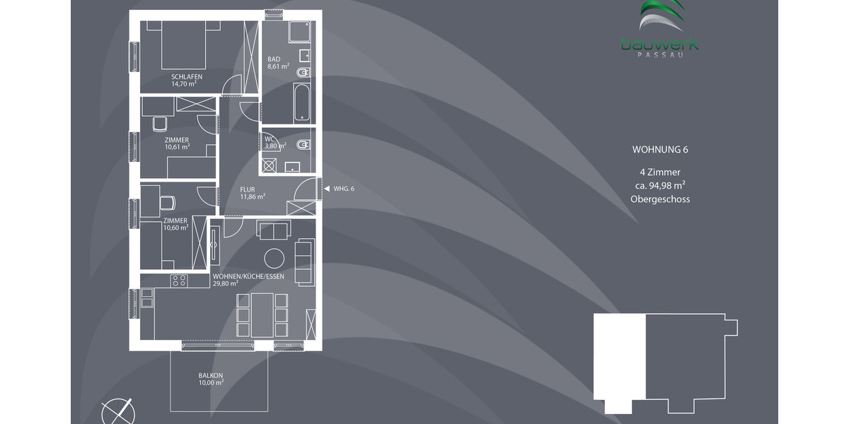 Etagenwohnung Donaustauf Sulzbach - 4 Zimmer, 95 m&sup2;, 469.800&euro; | Angebot:25668415