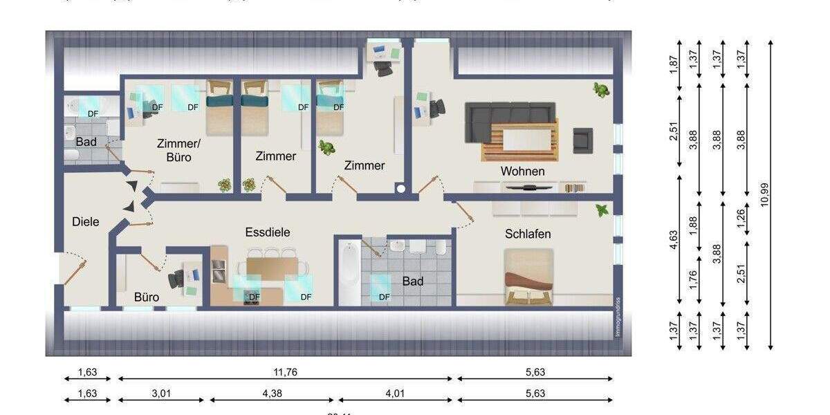 Etagenwohnung Nittendorf - 5 Zimmer, 112 m&sup2;, 299.000&euro; | Angebot:25744417