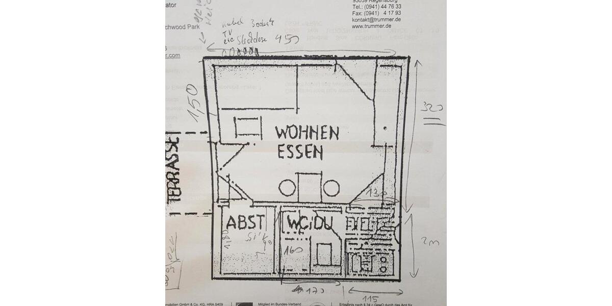 Erdgeschoßwohnung Regensburg Konradsiedlung - 1 Zimmer, 24 m&sup2;, 125.000&euro; | Angebot:26399364