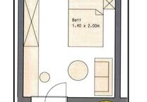 1-Zimmer Apartment mit Terrasse und Küche