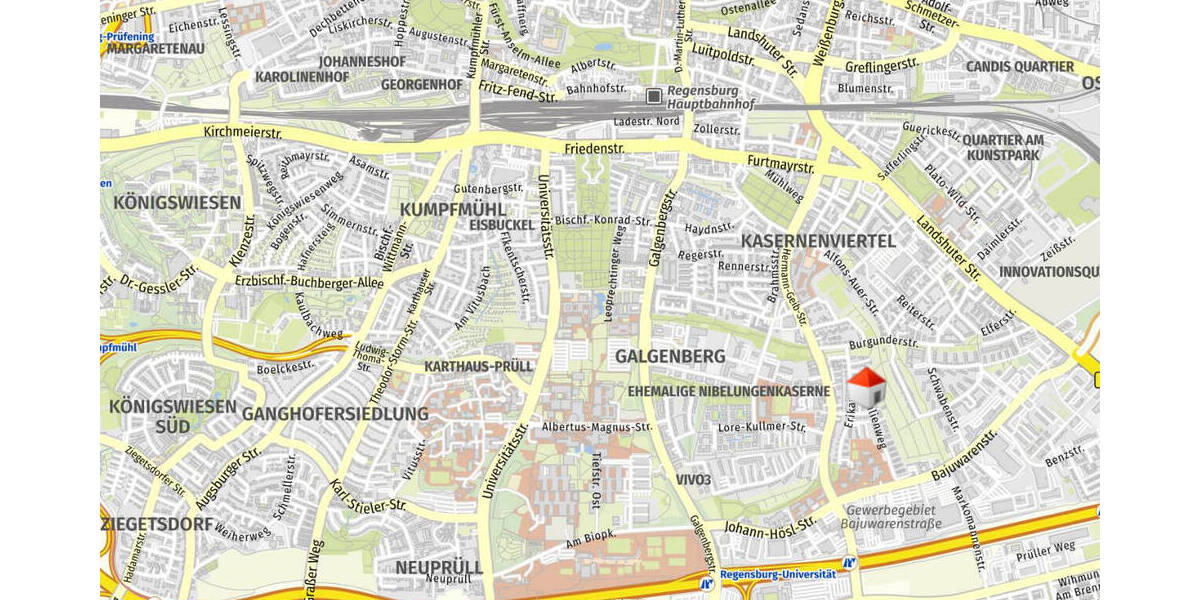 Etagenwohnung Regensburg Kasernenviertel - 3 Zimmer, 59 m&sup2;, 226.800&euro; | Angebot:26594833