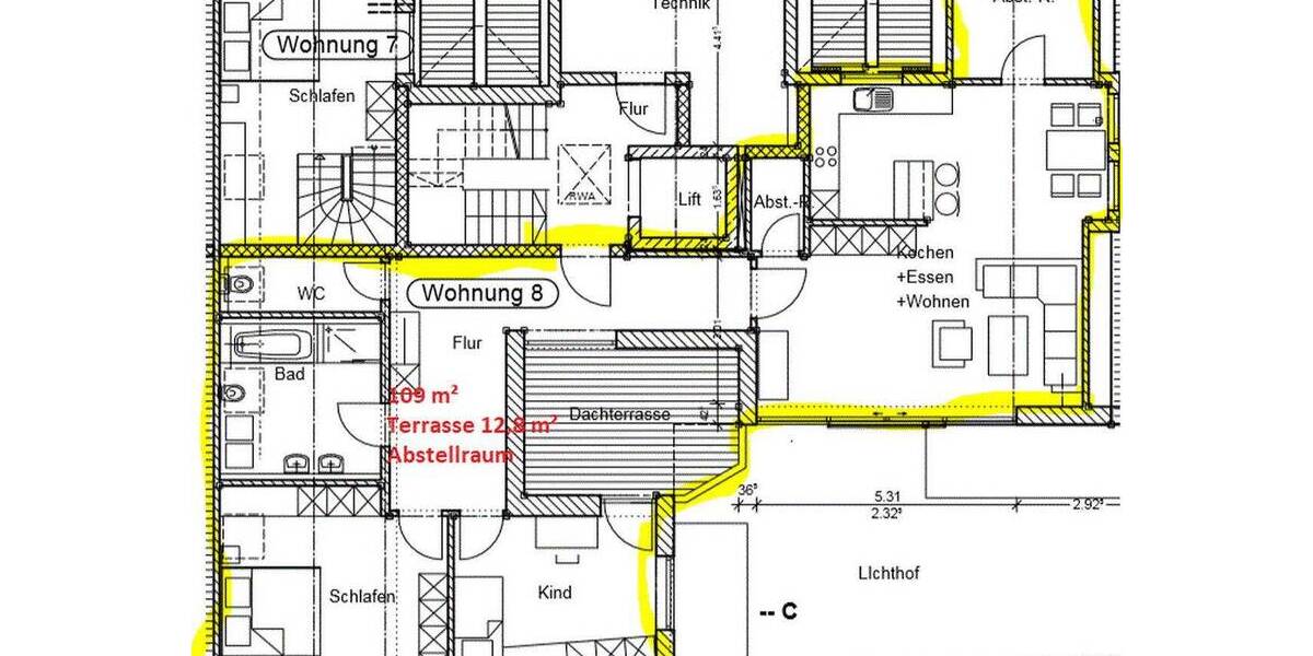 Etagenwohnung Abensberg Gaden - 3 Zimmer, 109 m&sup2;, 1.250&euro; | Angebot:26816375