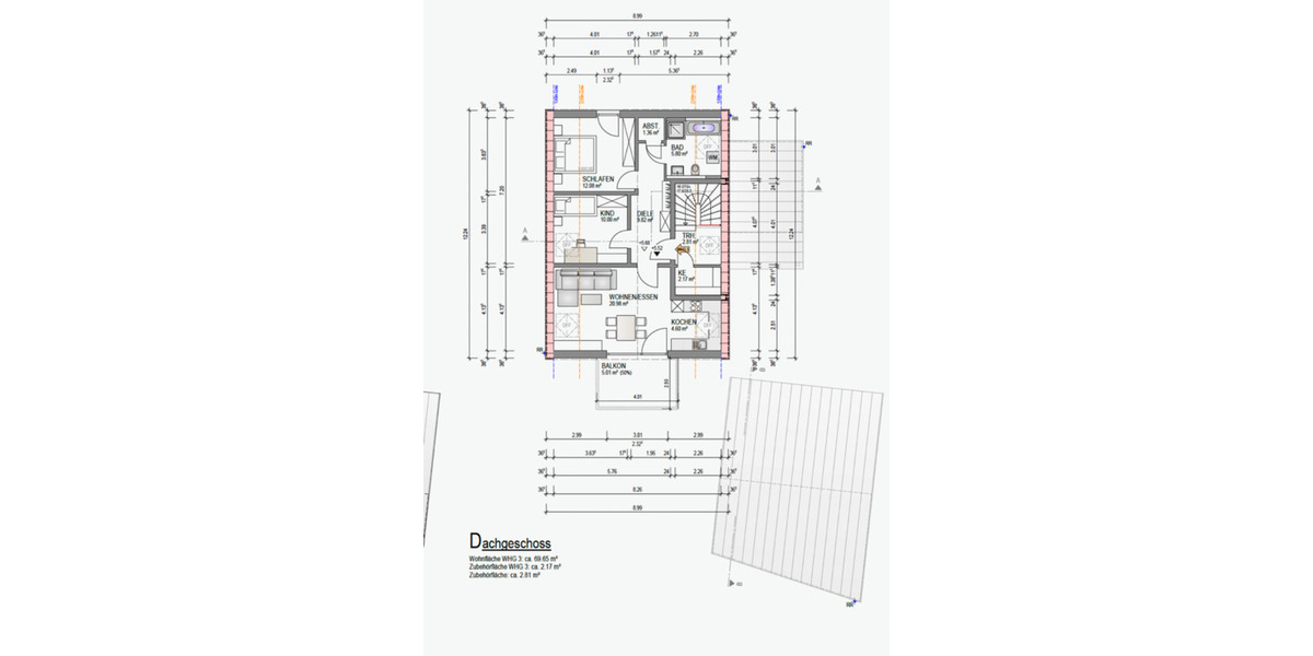 Dachgeschoßwohnung Regensburg Brandlberg - 3 Zimmer, 72 m&sup2;, 1.100&euro; | Angebot:25146444