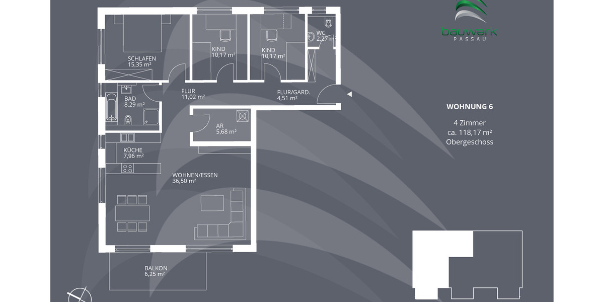 Etagenwohnung Altenthann Forstmühle - 4 Zimmer, 118 m&sup2;, 529.900&euro; | Angebot:25730950