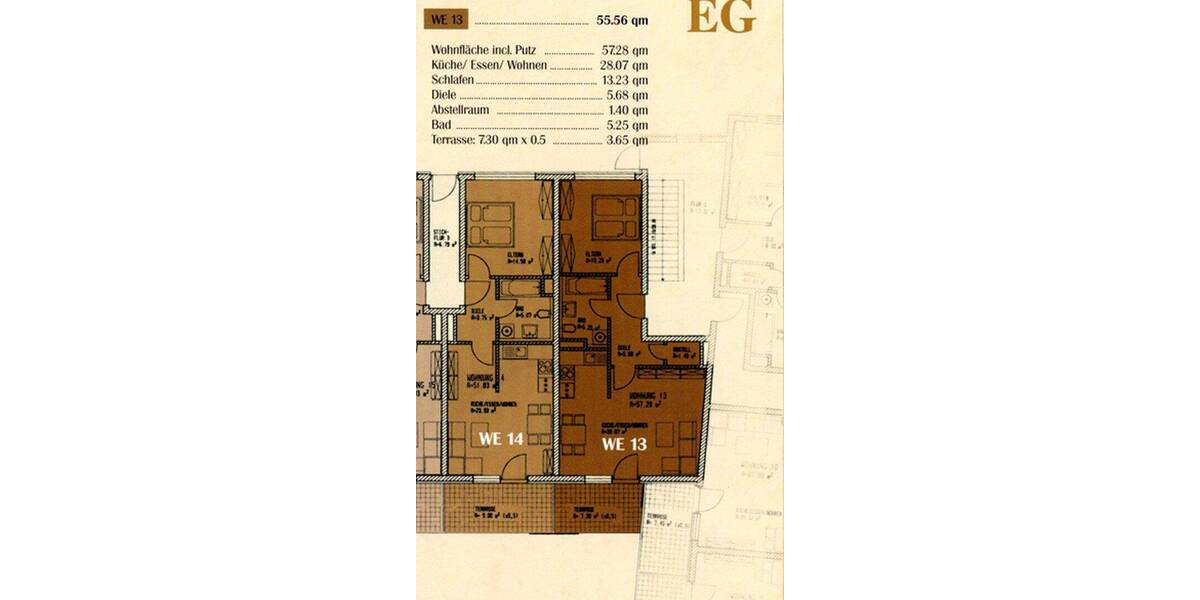 Etagenwohnung Regensburg Galgenberg - 2 Zimmer, 55 m&sup2;, 840&euro; | Angebot:26907351