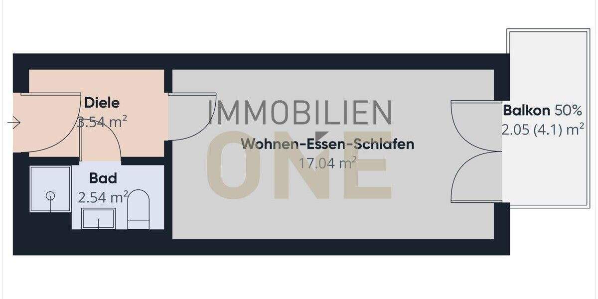 Sofort bezugsfrei! Saniertes 1-Zimmer Appartement mit Balkon und Tiefgaragenstellplatz 1 zimmer