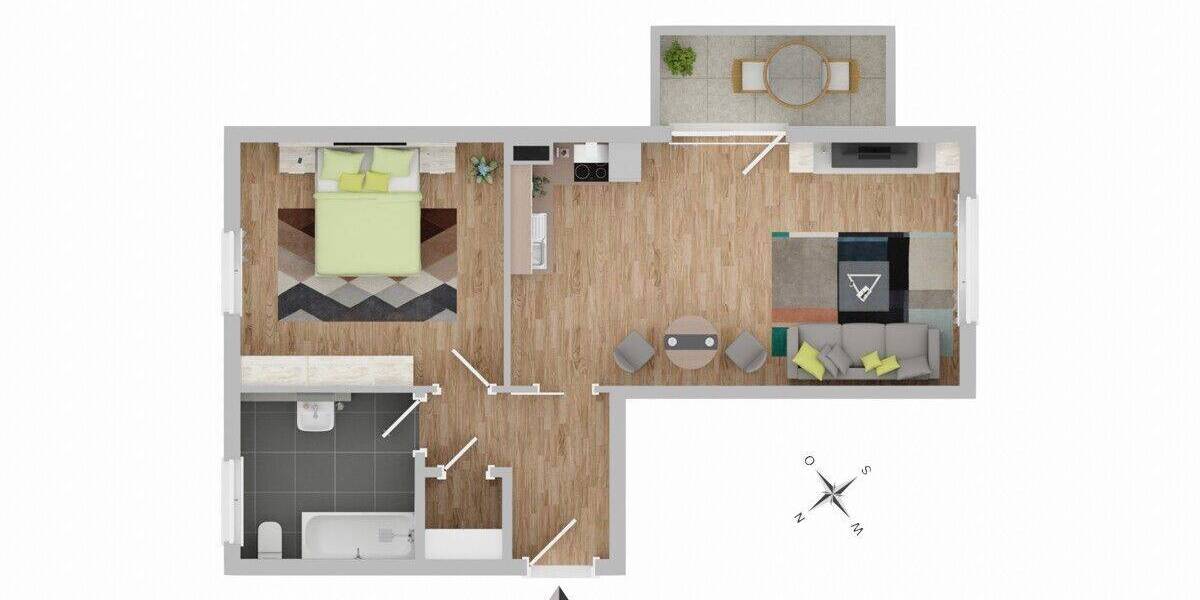 Etagenwohnung Burglengenfeld - 2 Zimmer, 54 m&sup2;, 184.000&euro; | Angebot:26843838