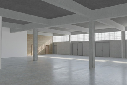 Gewerbehalle mit Büro zimmer