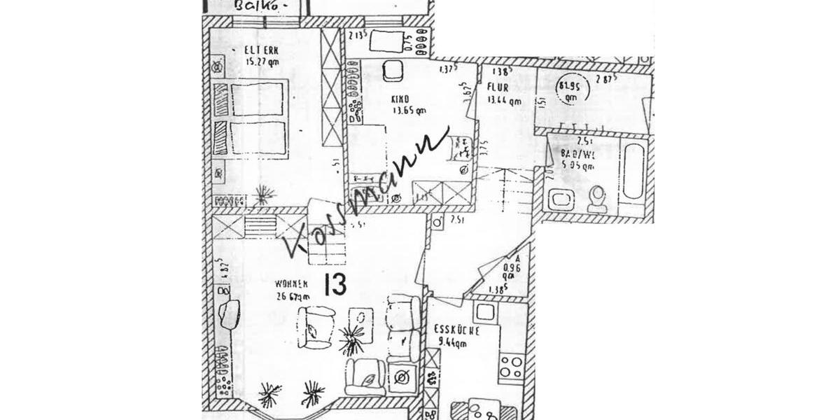 Etagenwohnung Regensburg Gallingkofen - 3 Zimmer, 86 m&sup2;, 1.270&euro; | Angebot:25722520