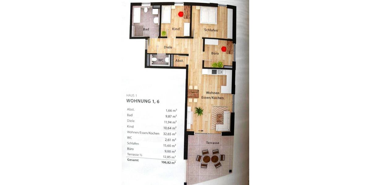 Zimmer Steinberg am See Steinberg - 4 Zimmer, 107 m&sup2;, 1.490&euro; | Angebot:26433486