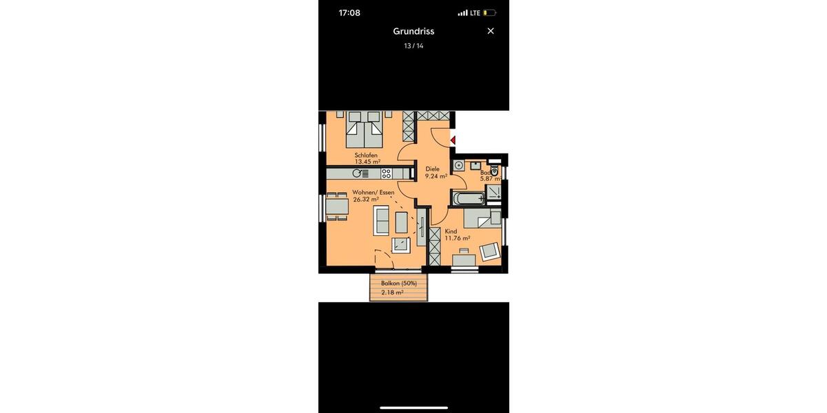 Etagenwohnung Lappersdorf - 3 Zimmer, 69 m&sup2;, 1.230&euro; | Angebot:26409159