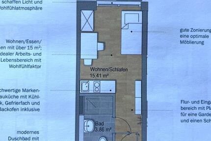 Wohnung Regensburg Galgenberg - 1 Zimmer, 20 m&sup2;, 580&euro; | Angebot:25720281