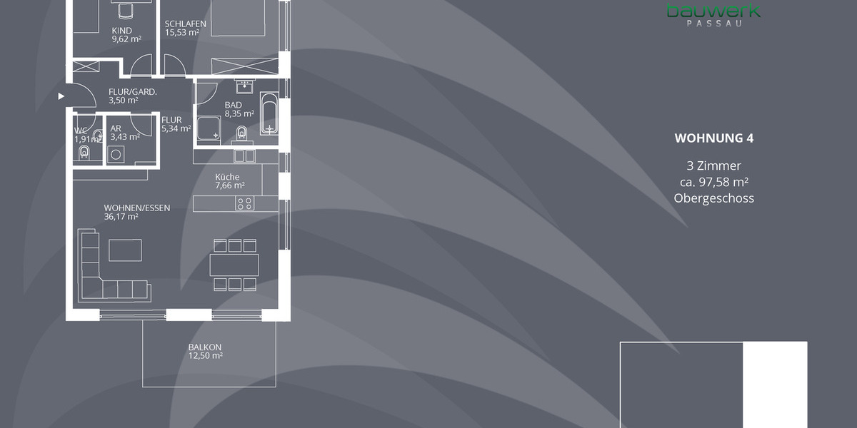 Etagenwohnung Altenthann Forstmühle - 3 Zimmer, 97 m&sup2;, 449.900&euro; | Angebot:25674873