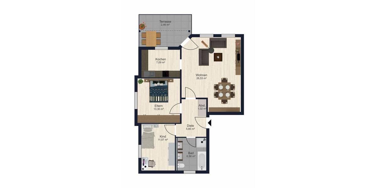 Etagenwohnung Abensberg - 3 Zimmer, 71 m&sup2; | Angebot:25800225
