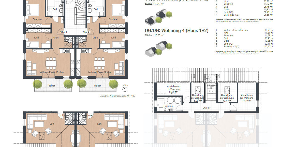 Etagenwohnung Teublitz - 3 Zimmer, 110 m&sup2;, 394.500&euro; | Angebot:26583306
