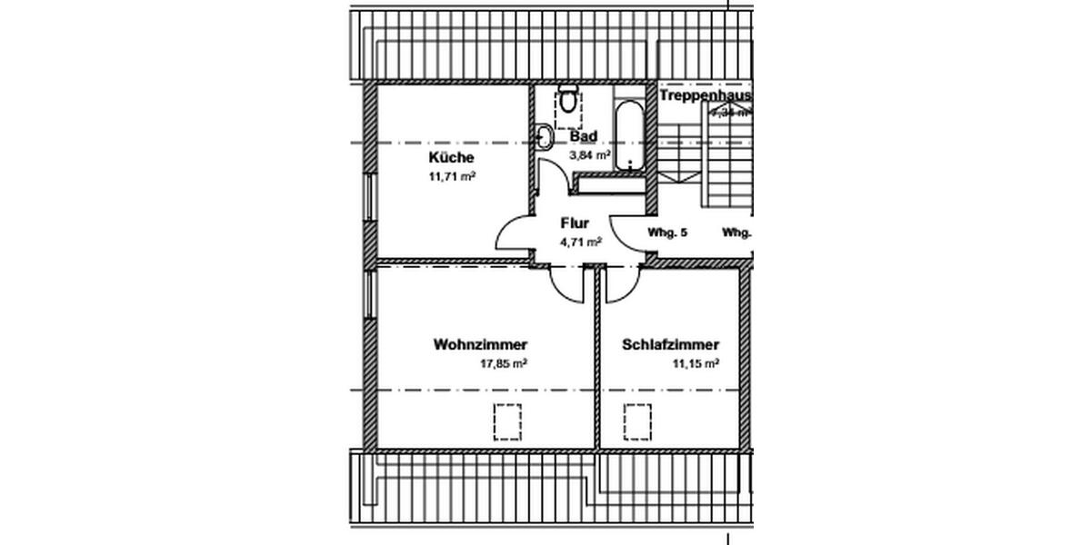 Dachgeschoßwohnung Regensburg Konradsiedlung - 2 Zimmer, 50 m&sup2;, 750&euro; | Angebot:26057326