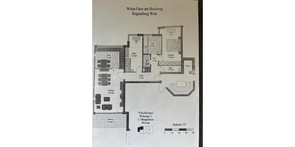 Etagenwohnung Regensburg Das Dörnberg - 3 Zimmer, 86 m&sup2;, 599.000&euro; | Angebot:27249707