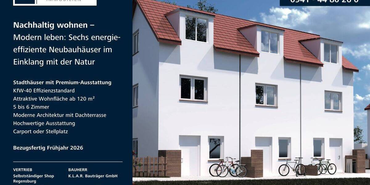 Reihenendhaus Regensburg Burgweinting-Harting - 5 Zimmer, 108 m&sup2;, 559.000&euro; | Angebot:25697120