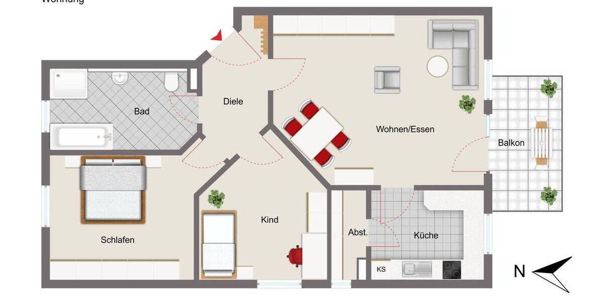 Etagenwohnung Steinberg am See Steinberg - 3 Zimmer, 67 m&sup2;, 239.000&euro; | Angebot:26751516