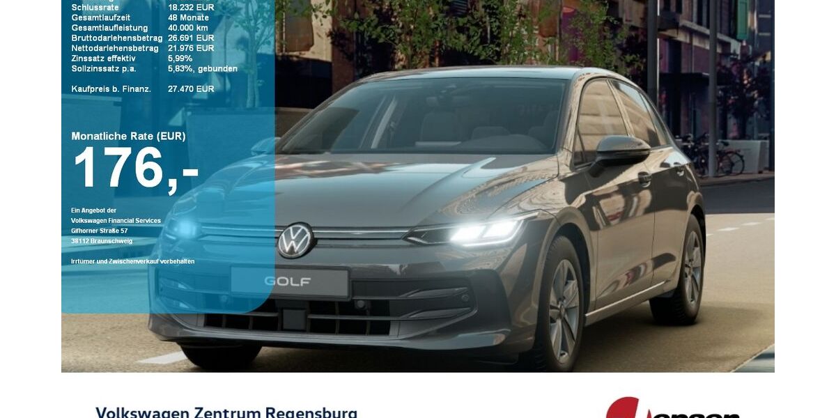 VW Golf 9.900 km 27.470 &euro; Regensburg 93053