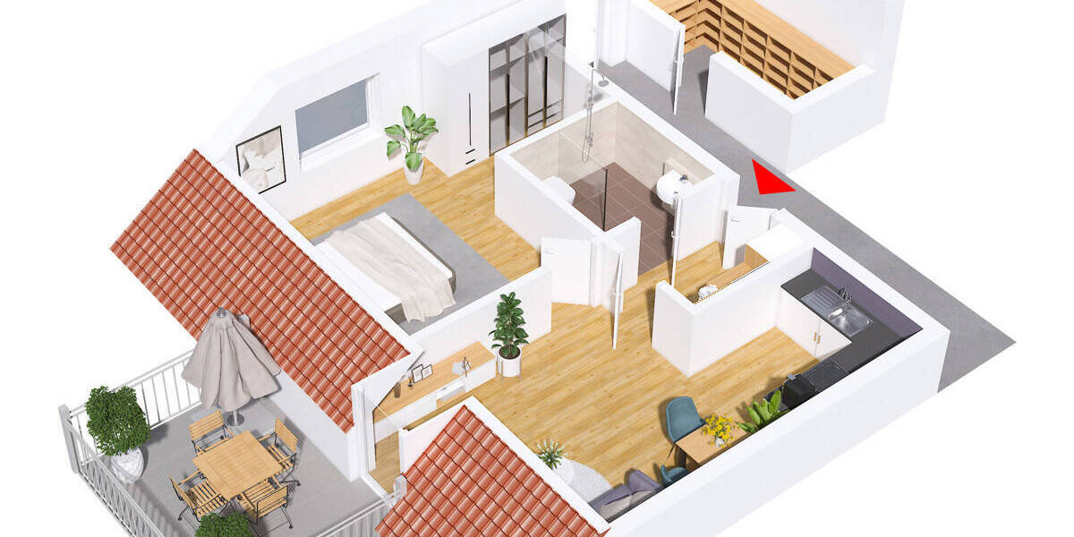 Etagenwohnung Wörth a.d. Donau Oberachdorf - 2 Zimmer, 32 m&sup2;, 197.500&euro; | Angebot:25726506