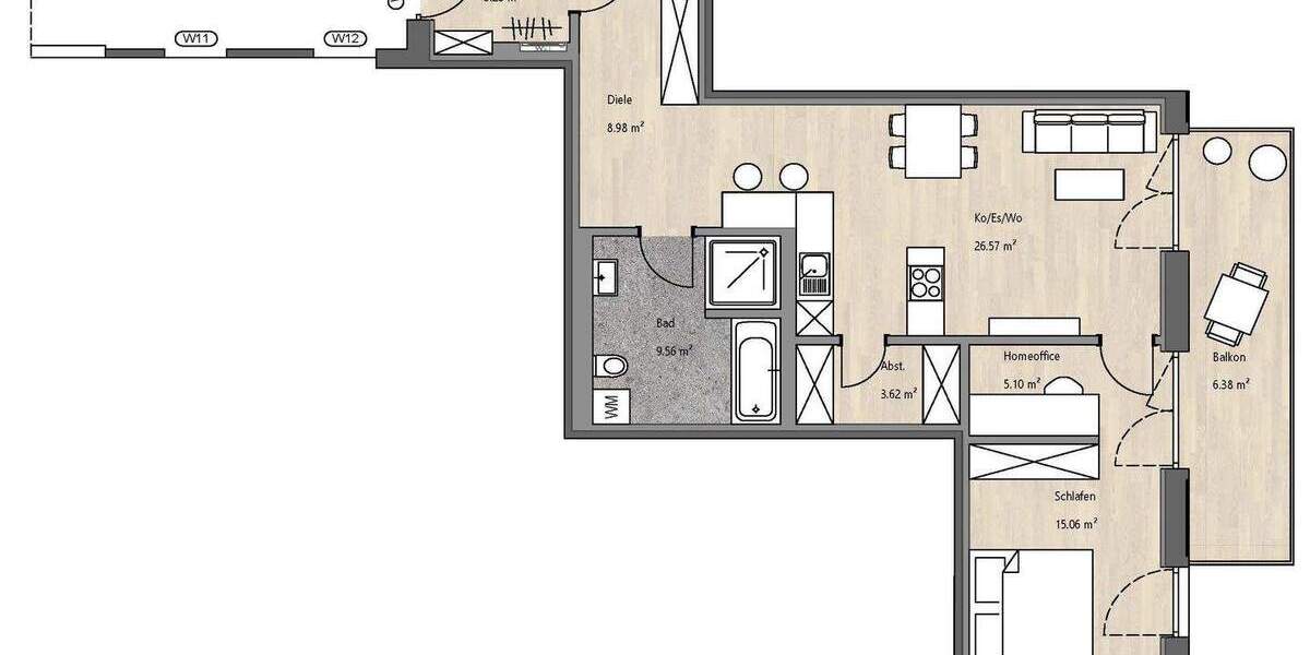 Terrassenwohnung Pentling Großberg - 2 Zimmer, 81 m&sup2;, 505.500&euro; | Angebot:25728715