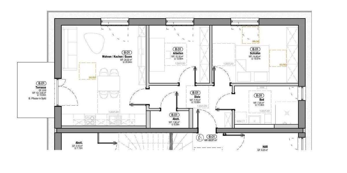Etagenwohnung Bernhardswald - 3 Zimmer, 82 m&sup2;, 387.700&euro; | Angebot:25747529
