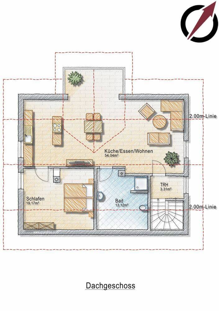 2-Zimmer-Loft-Wohnung mit herrlichem Ausblick ins Grüne!!!